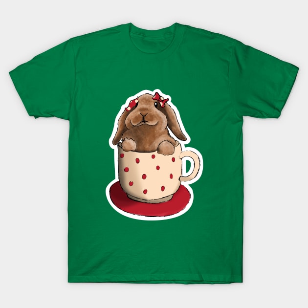 christmas bunny in a mug T-Shirt by Nina_R